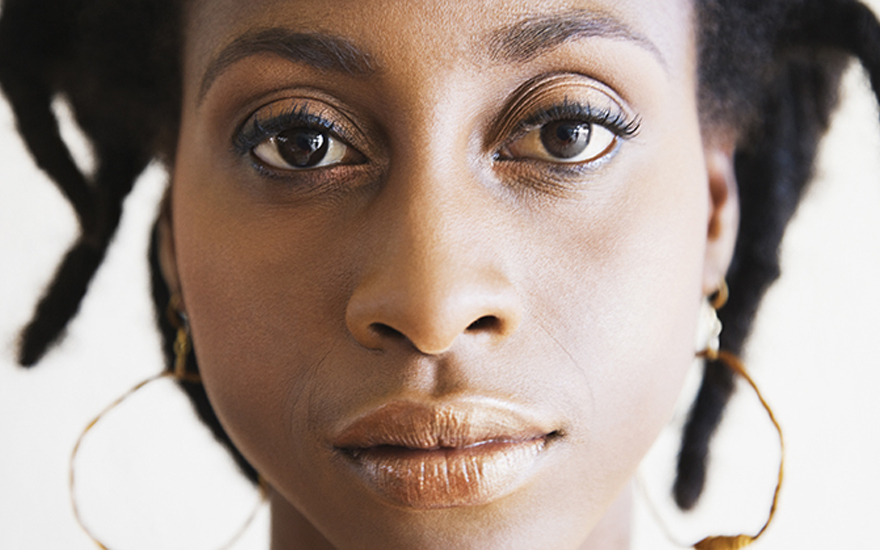 Close-up of a woman's face.