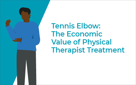 Illustration of a person with tennis elbow